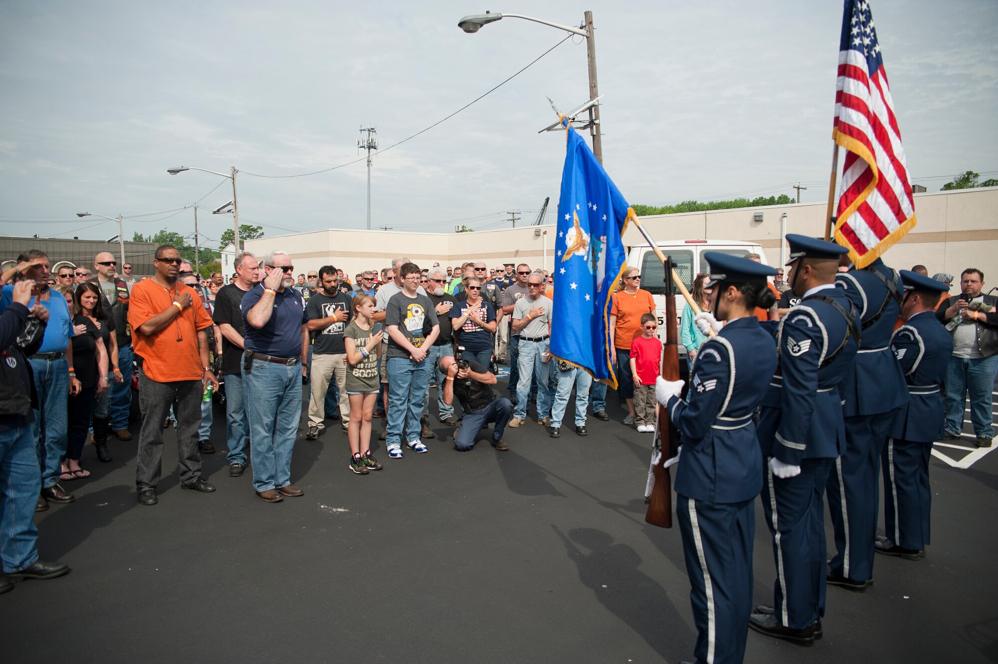 Freedom Wing Airmen of the JB MDL Honor Guard presented the colors at the 9th Annual Armed Forces Freedom Ride in Haddon Township May 17. The ride brought the participants from Haddon Township to the base where they were able to ride down the flightline. 
