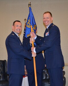Lt. Col. Joseph Thomas, 628th Force Support Squadron commander, takes the guidon from Col. Michael Mongold, 628th Missions Support Group commander during the squadron's change of command ceremony May 29, 2015 at the Charleston Club on Joint Base Charleston, S.C. Thomas' previous assignment was at Air University, Maxwell Air Force Base, Al., where he was the chief of Protocol. (U.S. Air Force photo/Jessica Donnelly)      

 

The Joint Base Charleston 628th Force Support Squadron held a change of command ceremony May 29, 2015 at the Charleston Club to recognize the outgoing commander, Lt. Col. Jennifer Judd, and welcome the incoming commander, Lt. Col. Joseph Thomas. (Photo by Jessica Donnelly, 628th FSS Marketing)

