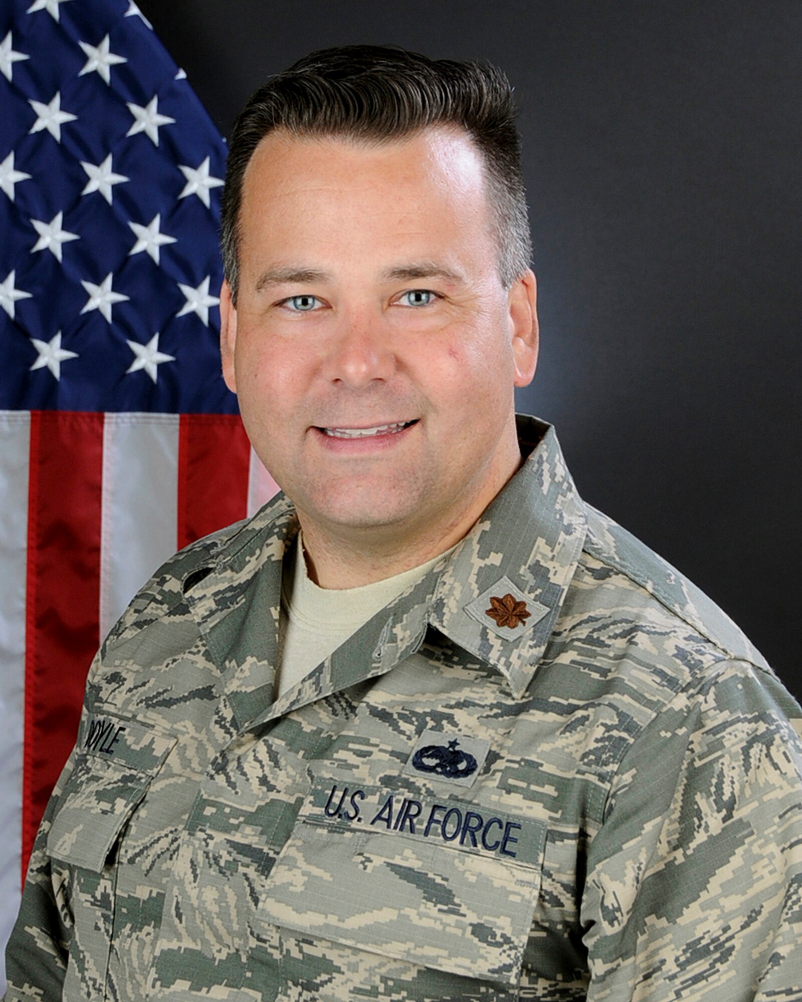 U.S. Air Force Maj. Brian Doyle, commander of the 169th Maintenance Operations Flight, South Carolina Air National Guard at McEntire Joint National Guard Base, April 24, 2015.  (U.S. Air National Guard photo by Tech. Sgt. Caycee Watson/Released)