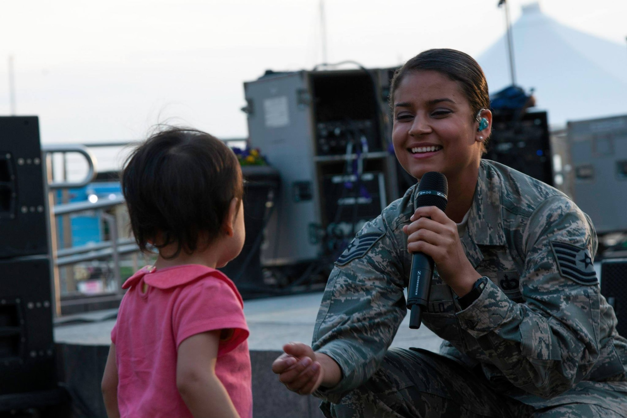 Technical Sgt. Nalani Quintello, the newest member of Max Impact, has her Air Force debut at an Armed Forces Day concert at the National Harbor in Oxon Hill, Maryland. Quintello abandoned a chance at winning "American Idol" to pursue a career in the Air Force. (U.S. Air Force photo/released)