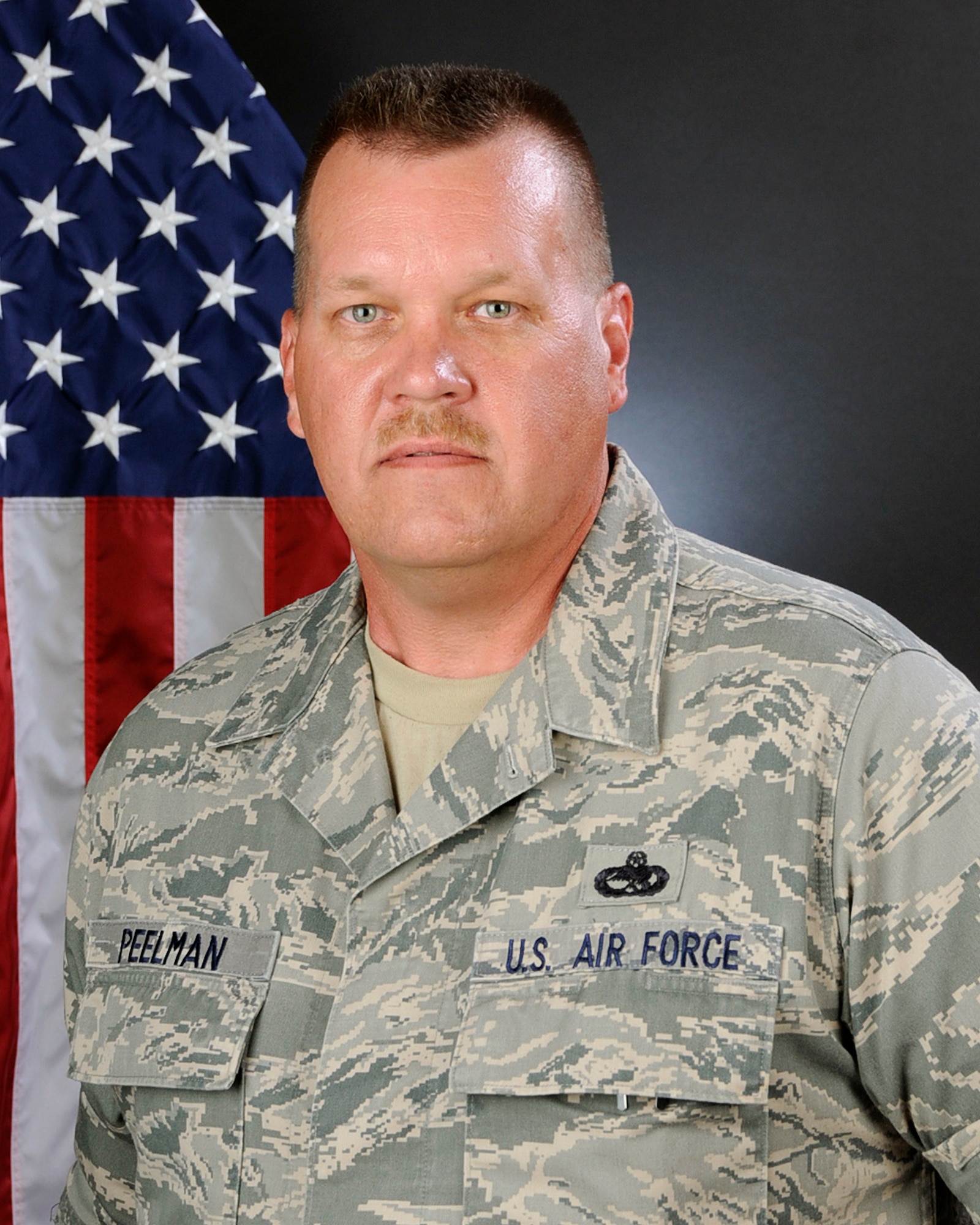 U.S. Air Force Chief Master Sgt. Ronald “Wayne” Peelman, 169th Maintenance Group, South Carolina Air National Guard at McEntire Joint National Guard Base, May 18, 2015.  (U.S. Air National Guard photo by Tech. Sgt. Caycee Watson/Released)