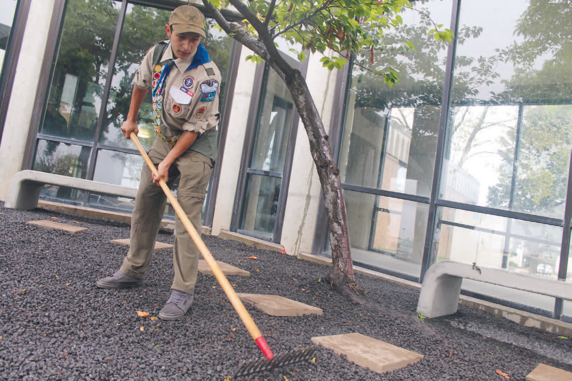 Ben Decorte, a member of Hill AFB Troop 55, helped landscape the Hill AFB Chapel as part of an Eagle Scout project, along with the Catholic Knights of Columbus, who were looking to assist in some community service.