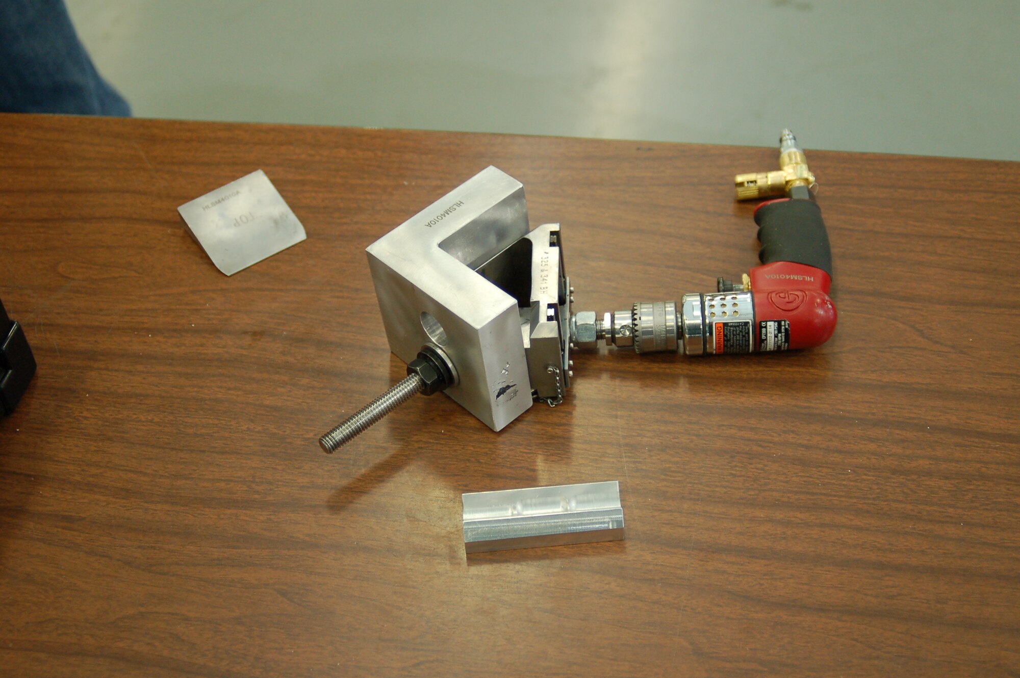Pictured is the newly-developed blending tool, manufactured at the 309th Commodities Maintenance Group, and used at the Ogden Air Logistics Complex to blend F-16 repairs more accurately at precise depths to ensure structural integrity. The tool is an example of "The AFSC Way" pursuit of speed, safety, and quality.  