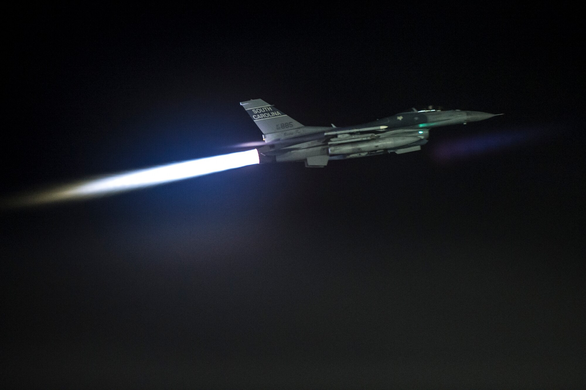 U.S.  Air Force F-16 Block 52 Fighting Falcon from the South Carolina Air National Guard???s 169th Fighter Wing at McEntire Joint National Guard Base, S.C., deploys in support of Operation Atlantic Resolve at ??ask Air Base, Poland, May 28, 2015. The training mission, called an Aviation Detachment, will pair Swamp Fox F-16 pilots and maintenance crews with their Polish Air Force counterparts at ??ask Air Base during Operation Atlantic Resolve. This bilateral training, held by US Air Forces Europe and Air Forces Africa, has taken place since 2012. Through strengthened relationships and engagements with our allies, the U.S. and NATO demonstrate their shared commitment to a peaceful, stable and secure Europe. (South Carolina Air National Guard photo by Tech. Sgt. Jorge Intriago / RELEASED)