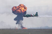 Tora, Tora, Tora recreates the Japanese attack on Pearl Harbor at Joint Base San Antonio-Randolph during the 2015 JBSA Air Show and Open House Oct. 31, 2015 at JBSA-Randolph."Tora, Tora, Tora" is the Commemorative Air Force's recreation of the Japanese attack on Pearl Harbor that signaled the beginning of the American involvement in World War II. Designed as a living history lesson, "Tora, Tora, Tora" is intended as a memorial to all the soldiers on both sides who gave their lives for their countries.(U.S. Air Force photo by Johnny Saldivar)