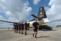 Members of the U.S. Army Golden Knights practice before their performance during the Joint Base San Antonio 2015 Air Show and Open House Nov. 1, 2015 at JBSA-Randolph. The United States Army Parachute Team, nicknamed and commonly known as the Golden Knights, is a demonstration and competition parachute team of the United States Army.The demonstration teams, which use five dedicated aircraft, perform at more than 100 events per year. (U.S. Air Force photo by Joel Martinez/Released)