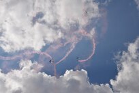 The U.S. Air Force Wings of Blue perform during the 2015 Joint Base San Antonio Air Show and Open House Nov. 1, 2015 at JBSA-Randolph, Texas. Air shows allow the Air Force to display the capabilities of our aircraft to the American taxpayer through aerial demonstrations and static displays and allowing attendees to get up close and personal to see some of the equipment and aircraft used by the U.S. military today. (U.S. Air Force photo by Olivia Mendoza) 