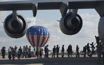 Residents of San Antonio line up to tour a C-17 Globemaster III during the 2015 Joint Base San Antonio Air Show and Open House Nov. 1, 2015, at JBSA-Randolph, Texas.  Air shows allow the Air Force to display the capabilities of our aircraft to the American taxpayer through aerial demonstrations and static displays. JBSA-Randolph’s air show allowed attendees to get up close and personal to see some of the equipment and aircraft used by the U.S. military today.  (U.S. Air Force photo by Senior Airman Krystal Wright/Released)