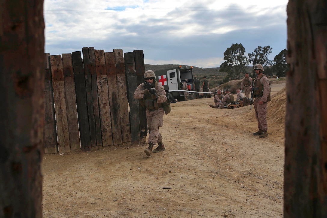 U.S. Marines participate in dry-fire drills during Trident Juncture 2015 in Almeria, Spain, Oct. 27, 2015. U.S. Marine Corps photo by Sgt. Sara Graham