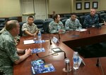 Chief Master Sgt. of the Air Force  James Cody meets with Defense Logistics Agency Aviation's enlisted cadre during his Richmond, Virginia, visit Oct. 26, 2015. Cody shared his insight with the cadre on the value of joint assignments and recent promotion system changes that are currently being implemented.