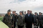 SEOUL, Republic of Korea (Nov. 1, 2015) - Secretary of Defense Ash Carter and Republic of Korea Minister of Defense Minkoo Han visit The Korean Demilitarized Zone during Carter's visit as part of his Asia-Pacific trip. During the trip, the secretary will meet with leaders from more than a dozen nations across East Asia and South Asia to help advance the next phase of the U.S. military's rebalance in the region by modernizing longtime alliances and building new partnerships. 