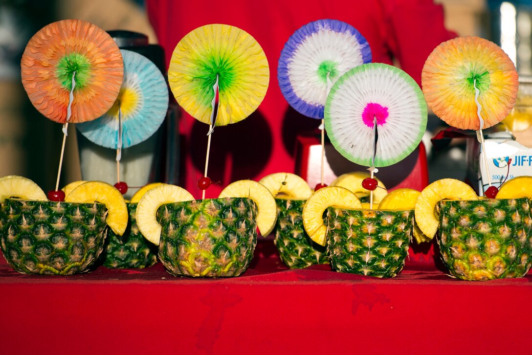 A vendor displays nonalcoholic pina coladas for sale at the annual Latino Heritage Festival in Des Moines, Iowa, Sept. 26, 2015. DoD photo by EJ Hersom
