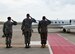Leadership from Team Incirlik renders a salute while welcoming U.S. Air Force Gen. Hawk Carlisle, commander of Air Combat Command, as he arrives for a base visit Oct. 22, 2015, at Incirlik Air Base, Turkey. During his visit, Carlisle toured key U.S. and Turkish air force facilities, as well as met with service members from the 39th Air Base Wing. (U.S. Air Force photo by Senior Airman Michael Battles/Released)