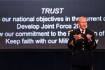 Army Gen. Martin Dempsey, the chairman of the joint chiefs of staff, speaks to National Guard members, during the National Guard's 2011 Joint Senior Leadership Conference Nov. 7, 2011.