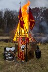 Marines from Recruiting Station Lansing attend the annual “Triumph” to celebrate another successful fiscal year, Oct. 30, 2015.  During the event awards were presented followed by a 30-foot-tall bonfire and a night under the stars in near freezing weather. 