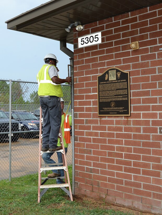 Contractors begin an estimated $600,000 renovation project for the Corporal Dustin Jerome Lee Kennel aboard Marine Corps Logistics Base Albany, Nov. 2. The additions will include a new veterinarian room, offices for the kennel master and training officer as well as a conference room/break room.