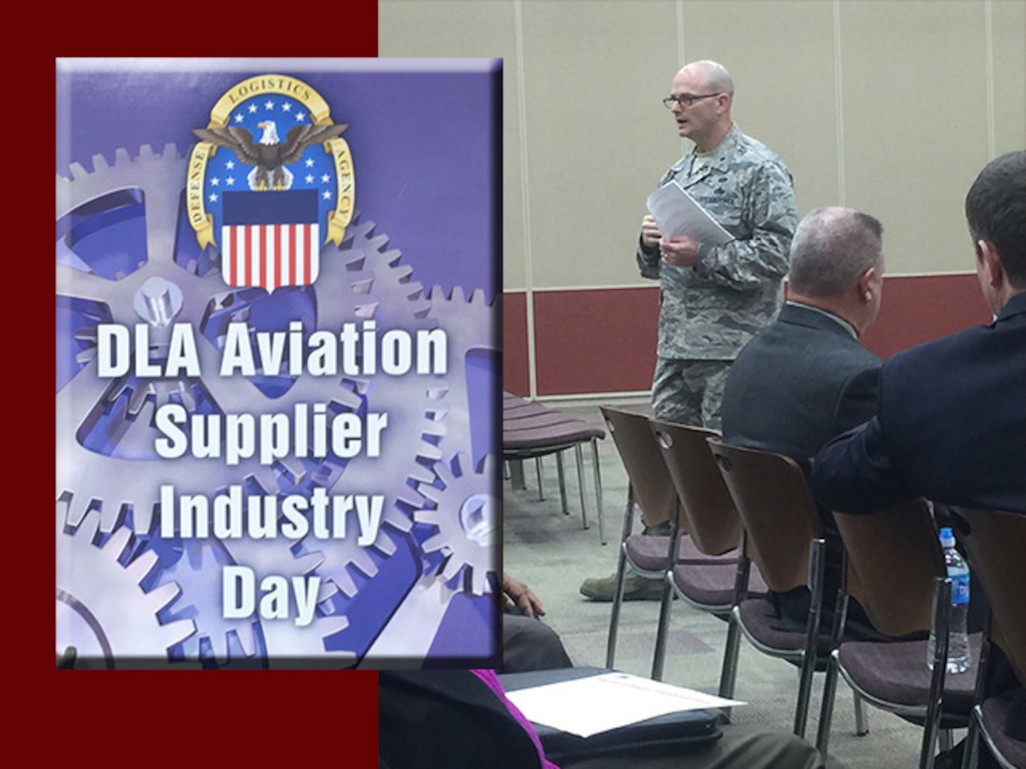 Defense Logistics Agency Aviation's Commander Air Force Brig. Gen. Allan Day hosts Supplier Industry Day Oct. 27, 2015 at the Frank B. Lotts Conference Center in Richmond, Virginia. DLA senior leaders and industry supply partners attended the event to share ideas on how to do better business with DLA Aviation. 