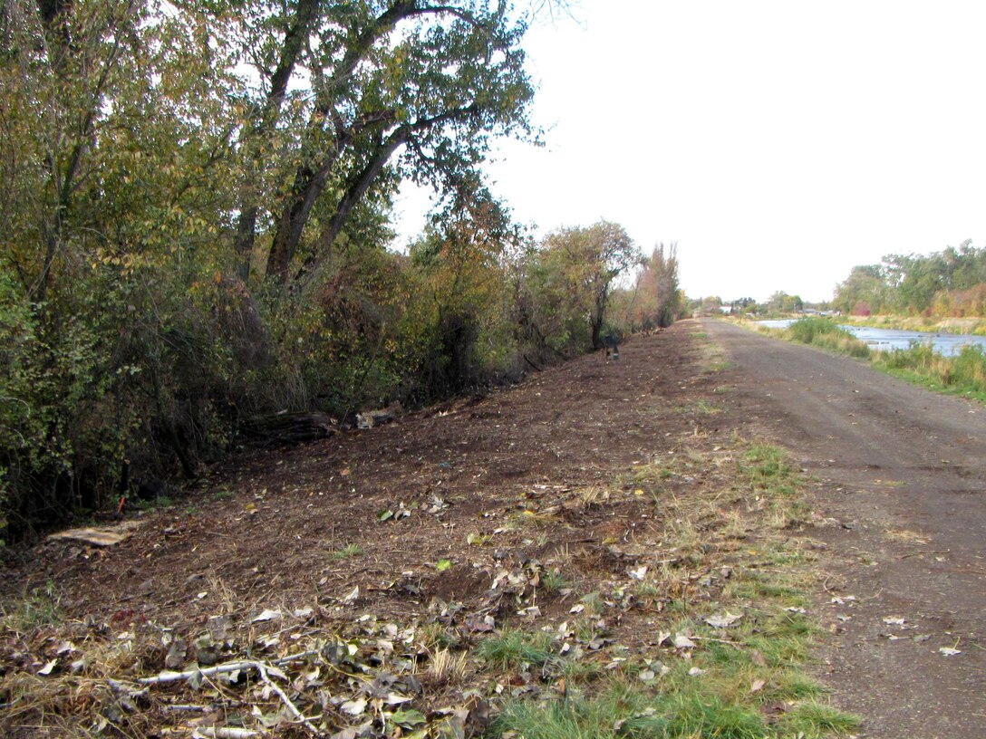 Phase-1 of work to remove overgrown vegetation encroaching onto the Corps-managed portion of the Mill Creek Levee System began Oct. 8. Workers with heavy equipment and vehicles are removing overgrown vegetation which has encroached into the levee’s maintenance zone. Construction fencing and signs will be placed to alert visitors to the closure and encourage public safety.