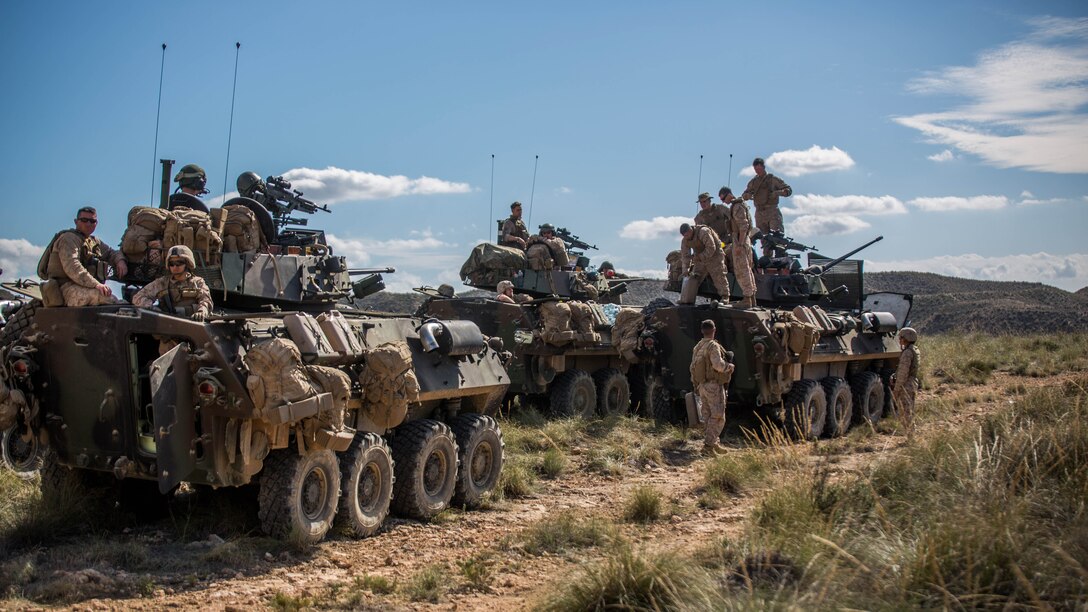 Marines with 4th Light Armored Reconnaissance Battalion, 4th Marine Division, conduct reconnaissance during their final exercise in Trident Juncture, Oct. 31, 2015. The simulated exercise taught the Marines each other’s strengths and weaknesses, allowing them to seek improvement as well as build interoperability among the warfighters.