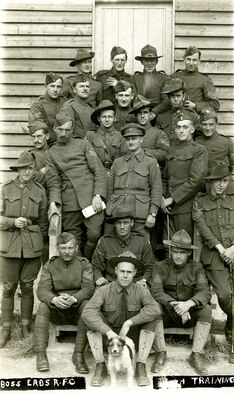 Edward Sloan, assigned to the 34th Aero Squadron, arrived in England in September 1917 to complete his technical training with the Royal Flying Corps before making his way to the Front. Sloan was assigned to Halton Camp (now RAF Halton), near Wendover, and quickly discovered that the camp was responsible for training troops from all throughout the British Empire. This photo was taken at Halton Camp in October 1917. (U.S. Air Force photo)