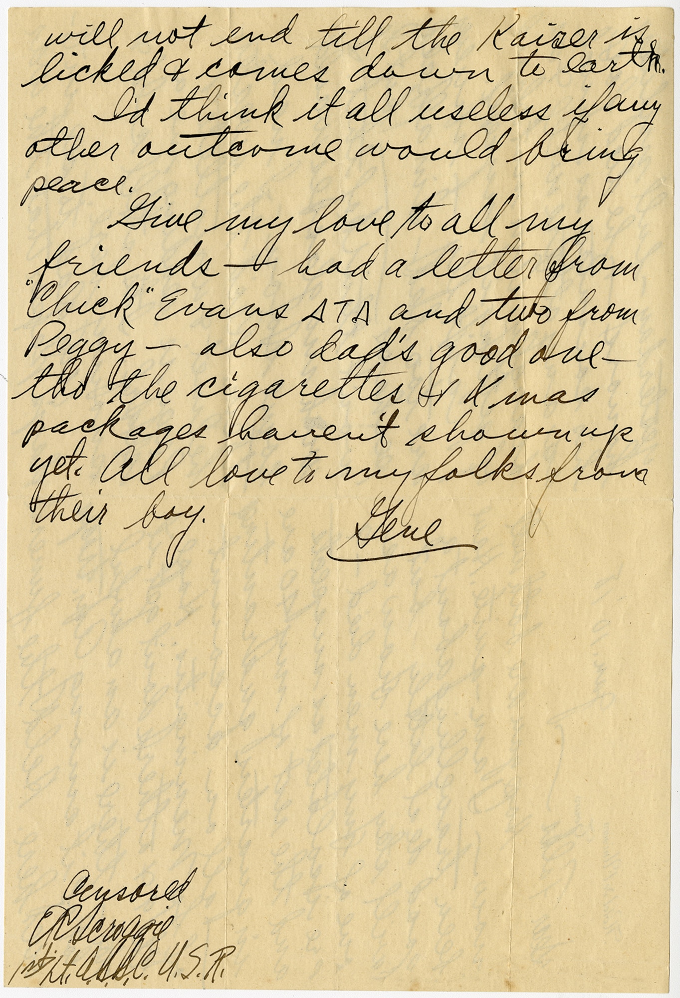 Lt. Eugene Scroggie’s poignant letter home illustrates the dangers faced by American soldiers in France and the lack of even simple necessities. Disease posed an ever-present threat to American troops even in areas of relative safety, far away from the Front. This letter brilliantly emphasizes that those men who succumbed to illness died as heroes, same as their comrades who died in combat. (U.S. Air Force photo)