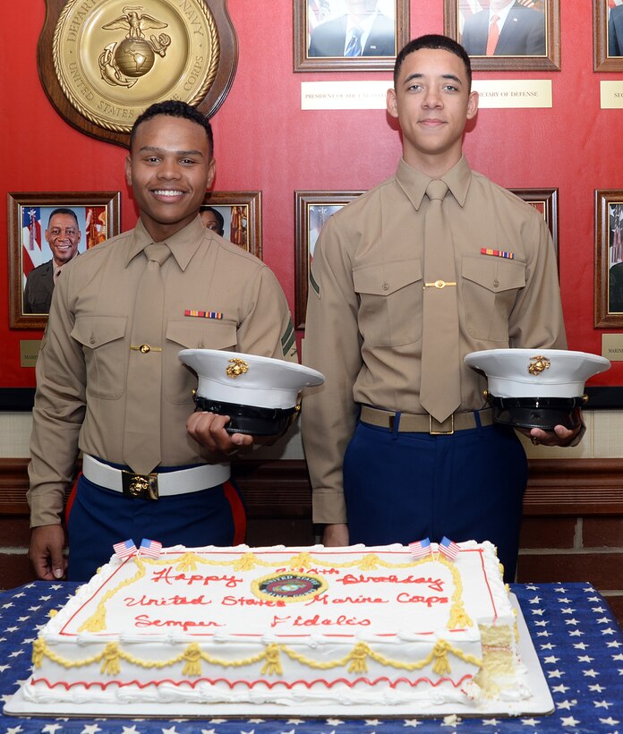 Marine Depot Maintenance Command leaders and its workforce observe the Marine Corps’ 240th birthday with a traditional cake-cutting ceremony in front of the command’s headquarters, Nov. 3.