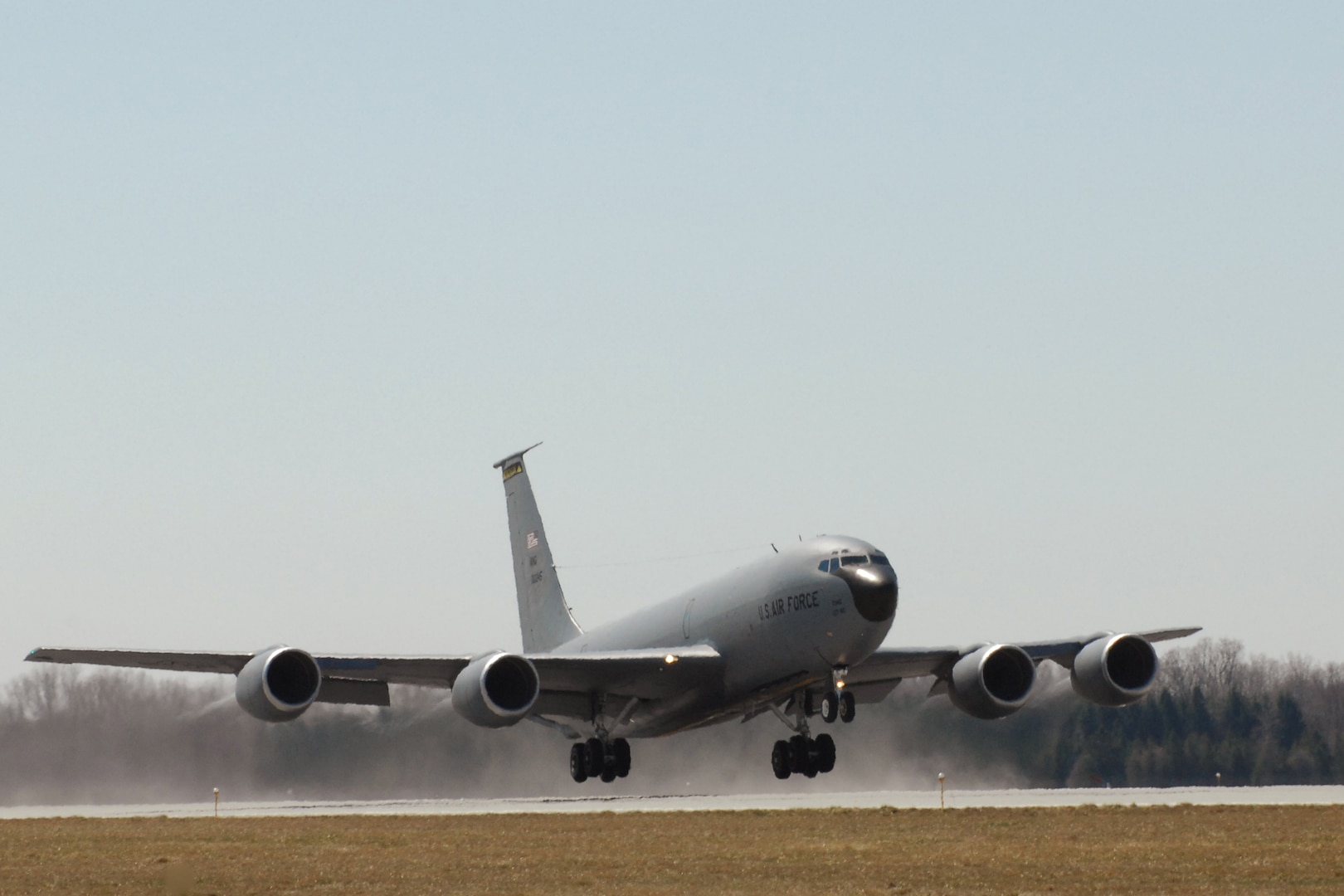 A KC-135 Stratotanker takes off from Selfridge Air National Guard Base, Mich., April 14, 2011. The Air National Guard provides about half of all the air refueling capability in the Air Force. This aircraft is operated by the 127th Air Refueling Group of the Michigan Air National Guard.