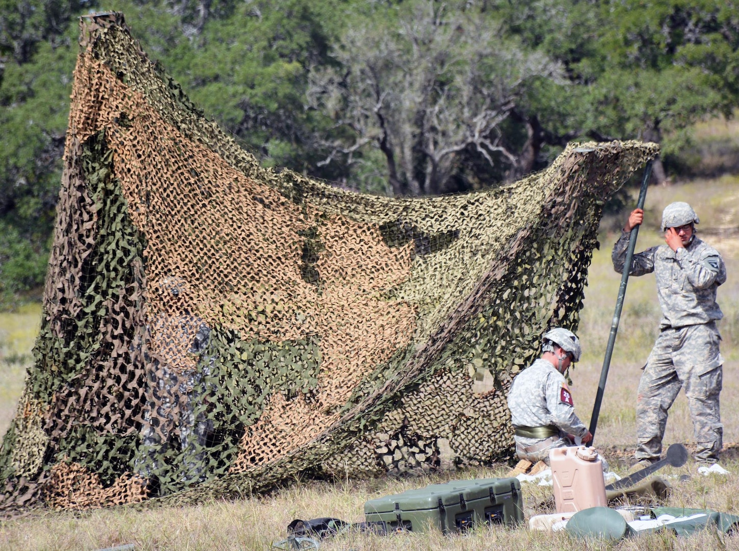Competitors in the 2015 Army Best Medic Competition at Fort Sam Houston and Camp Bullis were required to establish a jump aid station using equipment stored in a field ambulance. The competition took place from Oct. 27 through Friday.