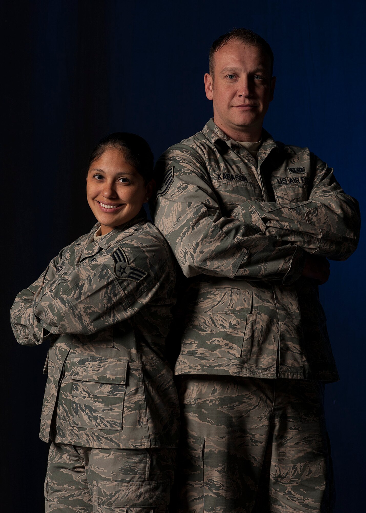 Senior Airman Sarah Cabrera, 614th Air and Space Operations Center administrator, and Staff Sgt. Bryan Karason, 30th Force Support Squadron NCOIC of assignments, recently helped rescue a family from a car wreck, Oct. 25, 2015, in Goleta, Calif. After assessing the situation, the Airmen instinctively sprung to action using basic Self-Aid and Buddy Care techniques. (U.S. Air Force photo by Senior Airman Kyla Gifford/Released)