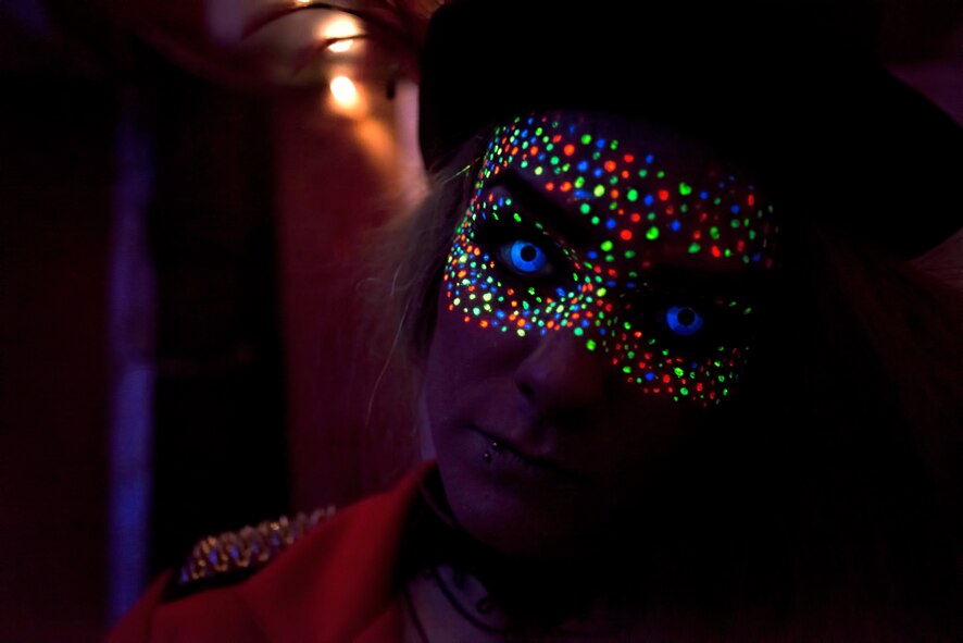 An actor dressed as a circus ring master poses for a photo during the 13th annual haunted house exhibit in base housing on Bitburg Annex, Germany, Oct. 29, 2015. The haunted house is more than 500 square meters, making it the largest one to date. (U.S. Air Force photo by Staff Sgt. Christopher Ruano/Released)