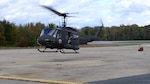 The last remaining Huey in the U.S. Army takes off from Davison Army Airfield, Va. The D.C. Guard flew the historic model to Ozark, Ala., where it is being refurbished as a U.S. Air Force trainer.