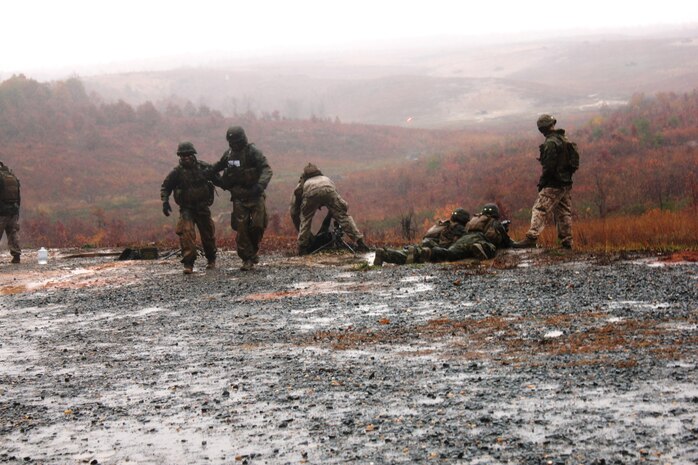 Heavy rains and chilly temperatures were no match for the lieutenants of Echo Company who executed a crew served weapons range Oct. 29 aboard Marine Corps Base Quantico. The weapons range is part of the training that each Marine officer receives at The Basic School.
