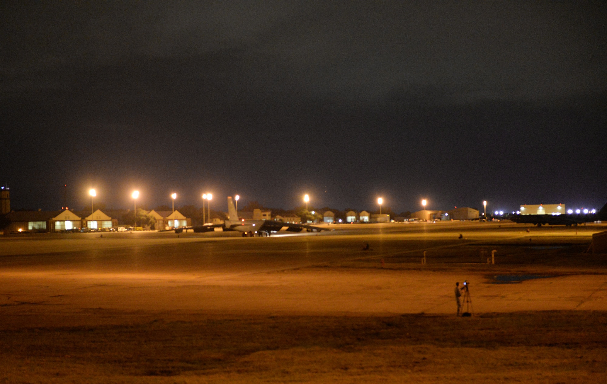 A B-52 Stratofortress taxis to the runway at Barksdale Air Force Base, La., Nov. 3, 2015 prior to a long-range bomber mission to the U.S. European Command area of operations in support of Trident Juncture 2015. During the non-stop sortie, which lasted approximately 26 hours, two B-52 aircrews flew from Barksdale AFB to the exercise area of operations where they executed a show-of-force in Spain, participated in a naval maritime strike scenario, and conducted a large force integration scenario in Portugal. Long-range endurance missions provide bomber forces with the opportunity to maintain readiness and train and operate in various geographical locations and environments. (U.S. Air Force photo/Airman 1st Class Curt Beach)