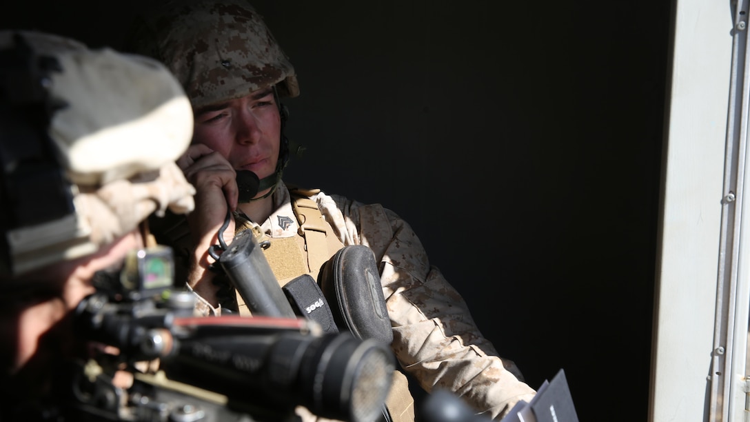 U.S. Marines with the 13th Marine Expeditionary Unit conducted a long range raid on PDL Combat Town, Nov. 3, 2015, as part of Composite Training Unit Exercise. COMPTUEX provides the MEU ARG the opportunity to integrate naval training while also allowing focused, mission-specific training and evaluation for the Marines and their Navy counter parts.