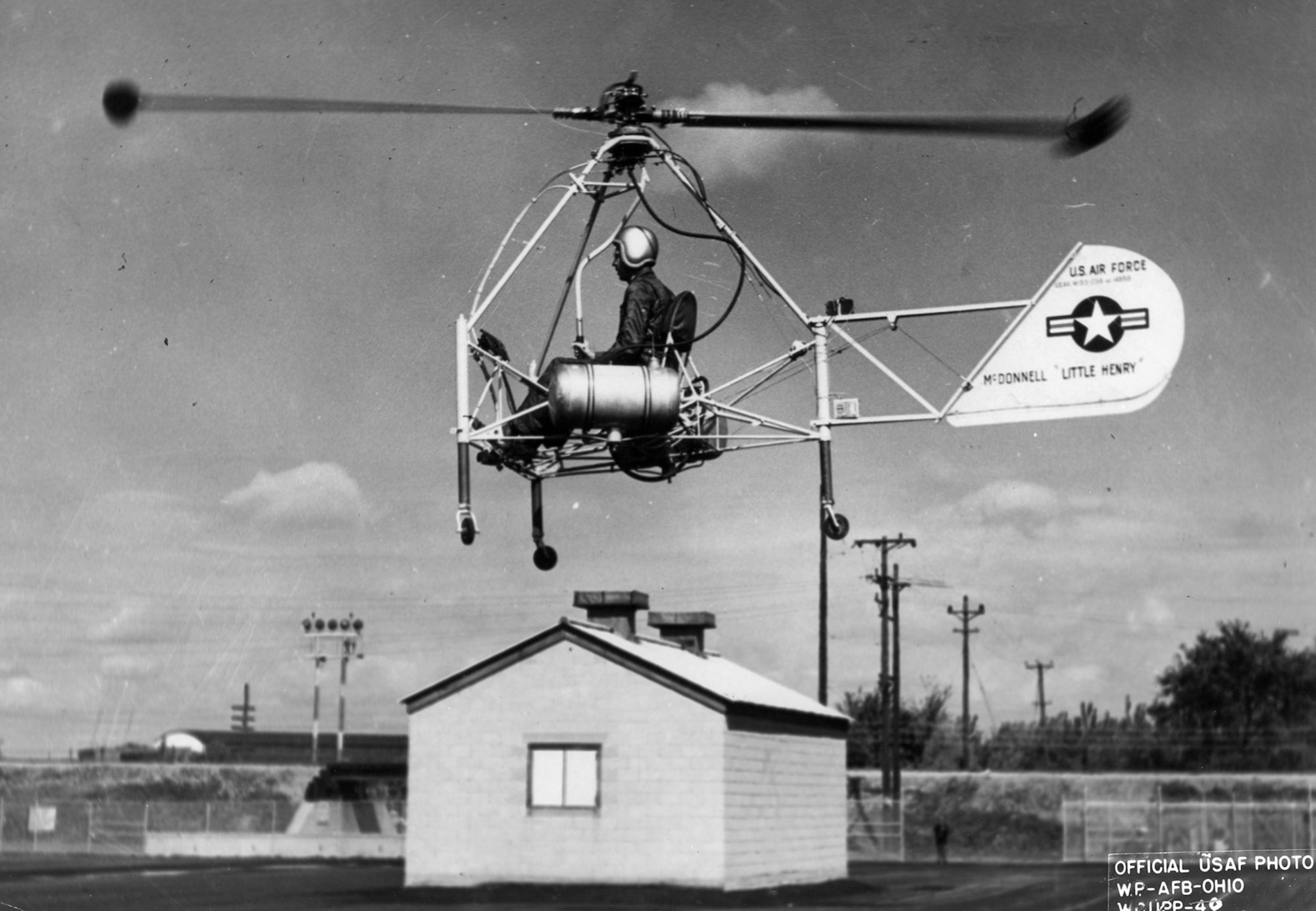 Unlike most helicopters, the Little Henry did not need a transmission or tail rotor. (U.S. Air Force photo)