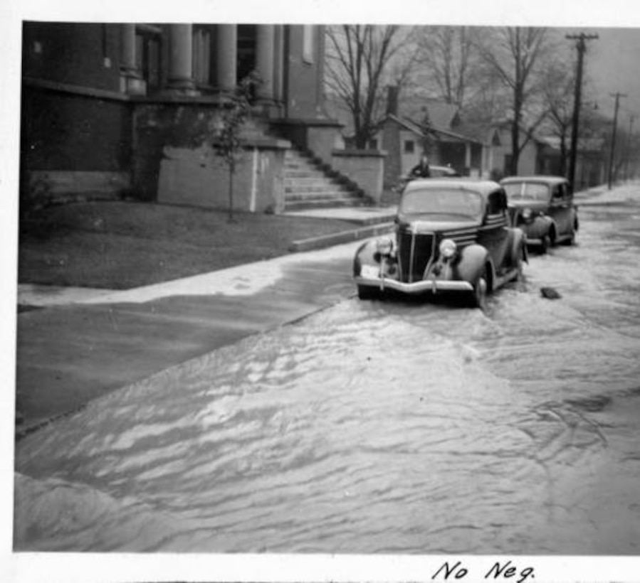 Tennessee Avenue in Pineville, Ky., is flooded by the Cumberland River Feb. 3, 1939. 
