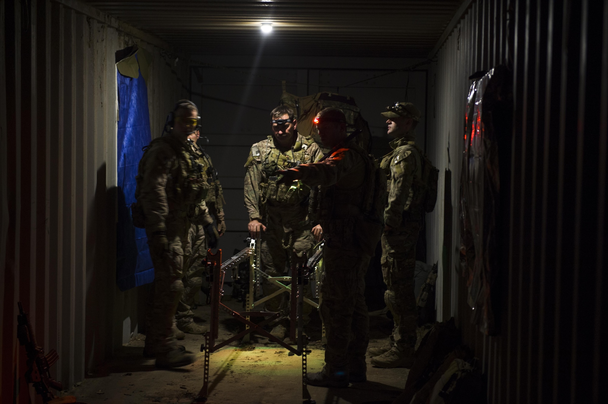 U.S. Air Force Special Operations Surgical Teams practiced integration operations with a special operations partner force during a Special Tactics exercise, Hurlburt Field, Fla., Oct. 16, 2015. SOST members are military medical professionals selected to provide battlefield trauma and other surgical support in a special operations mission set. SOST members often forward deploy to austere or hostile areas to perform life-saving trauma surgery for special operators with little to no facility support.