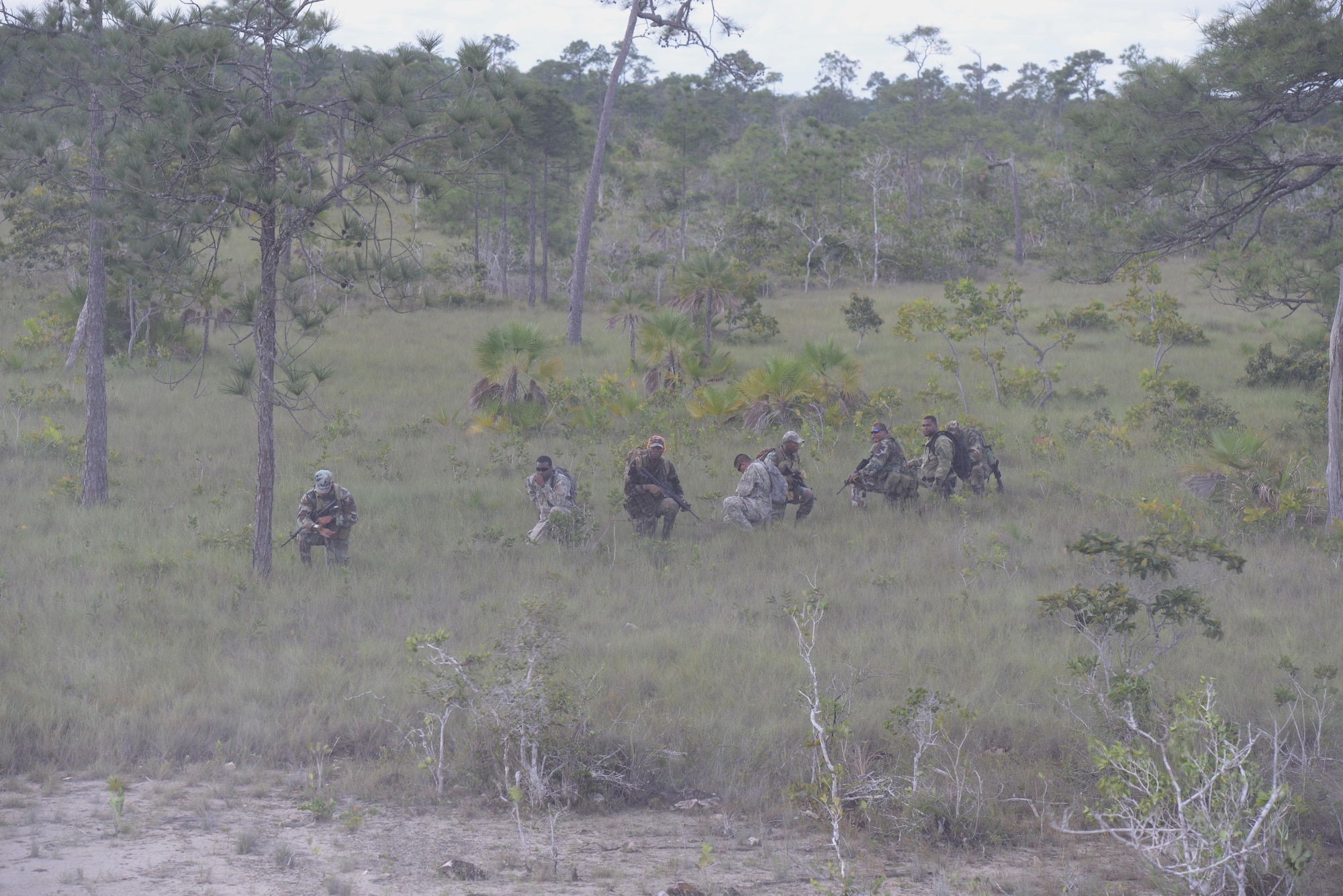 Belizean security forces members prepare to climb aboard a U.S. Army CH-47 Chinook helicopter after eradicating a marijuana field, Oct. 27, 2015, in Belize. The four-day operation highlighted the ability of the Belizean security forces and U.S. Army to plan and execute counter narcotic missions together, and resulted in over 50,000 marijuana plants destroyed. (U.S. Air Force photo by Senior Airman Westin Warburton/Released)