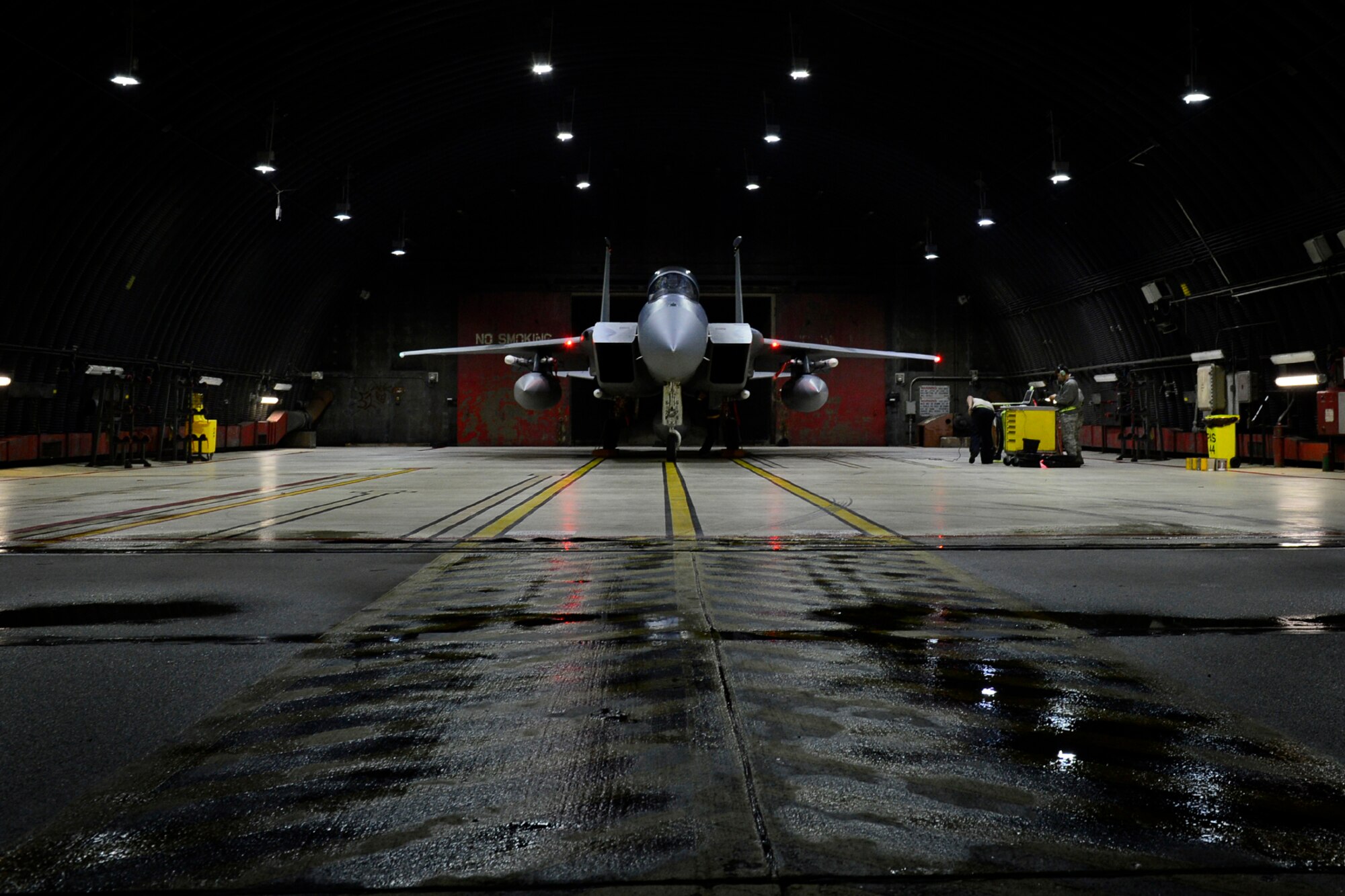 U.S. Air Force F-15C Eagles depart RAF Lakenheath to support the combat air patrol mission in Turkey, Nov. 6, 2015. The six F-15Cs from the 48th Fighter Wing deployed to Incirlik in response to the Government of Turkey's request for support in securing the sovereignty of Turkish airspace. As an air-to-air fighter aircraft, the F-15C specializes in gaining and maintaining air superiority. (U.S. Air Force photo by Airman 1st Class Erin R. Babis/Released)