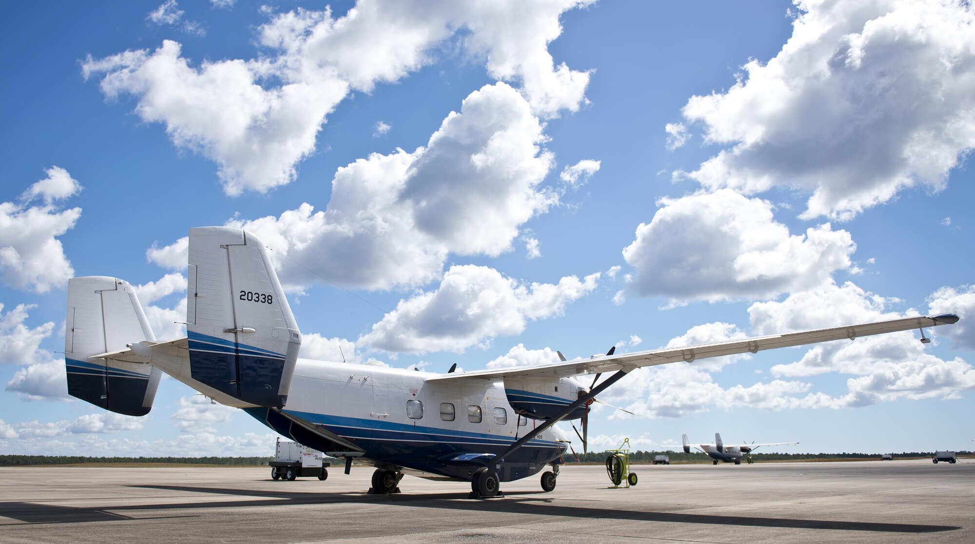 C-145 Skytrucks wait for their next flight on the Duke Field flightline Oct. 21.  The Air Force Special Operations Wing aircraft are used specifically in the training and operation of the 919th Special Operations Wing’s mission.  (U.S. Air Force photo/Tech. Sgt. Sam King)