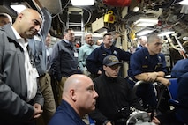 151107-N-ZW825-023 USS KENTUCKY AT SEA (Nov. 7, 2015) Ohio-class ballistic missile submarine USS Kentucky (SSBN 737) Sailors dive the ship as Commander, U.S. Strategic Command, Adm. Cecil D. Haney and several congressional members and their staffers look on, Nov. 7, 2015. Haney and the congressional members boarded the Kentucky to observe the 156th successful test flight of an unarmed Trident II D5 missile. The missile was launched as part of a Demonstration and Shakedown Operation (DASO) in the Pacific Test Range to validate the readiness and effectiveness of an SSBNâ€™s crew and weapon system. Strategic weapons tests, along with exercises and operations, demonstrate the readiness of the nationâ€™s nuclear triad, assuring America's allies and deterring potential adversaries.  One of nine DoD unified combatant commands, USSTRATCOM has global strategic missions, assigned through the Unified Command Plan, which include strategic deterrence; space operations; cyberspace operations; joint electronic warfare; global strike; missile defense; intelligence, surveillance and reconnaissance; combating weapons of mass destruction; and analysis and targeting. (U.S. Navy photo by Mass Communication Specialist 1st Class Byron C. Linder/Released)