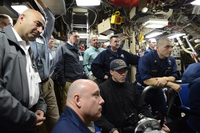 151107-N-ZW825-023 USS KENTUCKY AT SEA (Nov. 7, 2015) Ohio-class ballistic missile submarine USS Kentucky (SSBN 737) Sailors dive the ship as Commander, U.S. Strategic Command, Adm. Cecil D. Haney and several congressional members and their staffers look on, Nov. 7, 2015. Haney and the congressional members boarded the Kentucky to observe the 156th successful test flight of an unarmed Trident II D5 missile. The missile was launched as part of a Demonstration and Shakedown Operation (DASO) in the Pacific Test Range to validate the readiness and effectiveness of an SSBNâ€™s crew and weapon system. Strategic weapons tests, along with exercises and operations, demonstrate the readiness of the nationâ€™s nuclear triad, assuring America's allies and deterring potential adversaries.  One of nine DoD unified combatant commands, USSTRATCOM has global strategic missions, assigned through the Unified Command Plan, which include strategic deterrence; space operations; cyberspace operations; joint electronic warfare; global strike; missile defense; intelligence, surveillance and reconnaissance; combating weapons of mass destruction; and analysis and targeting. (U.S. Navy photo by Mass Communication Specialist 1st Class Byron C. Linder/Released)