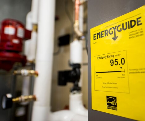 During energy action month, new high-efficiency boilers were installed in some of the buildings at Vance. These boilers increased energy efficiency by 23 percent. (U.S. Air Force/ Staff Sgt. Nancy Falcon)