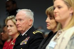 Army Maj. Gen. Raymond Carpenter, the acting director of the Army National Guard, sits among friends and family during a farewell ceremony held in his honor at the Army National Guard Readiness Center Nov. 30, 2011, in Arlington, Va. Carpenter will return to his home state of South Dakota after 29-months as the acting director.