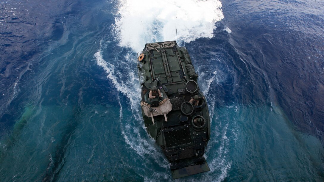 Marines with Amphibious Assault Platoon, Company E, Battalion Landing Team 2/6, practice amphibious embarking and debarking drills during routine training in the Mediterranean Sea, Oct. 28. The sustainment drills allowed the unit to practice launch and recovery procedures from aboard the USS Oak Hill. The 26th Marine Expeditionary Unit is deployed to the 6th fleet area of responsibility in support of U.S. national security interests in Europe.