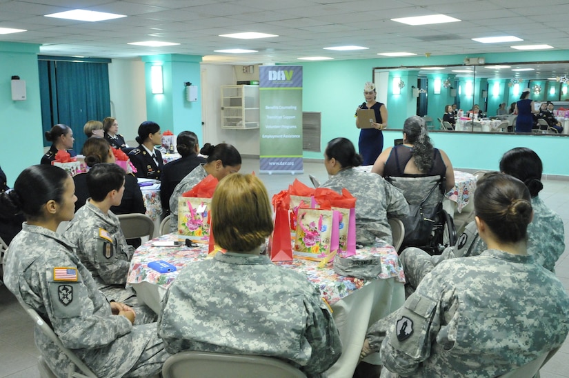 Idalis M. Marquez, commander of the Disabled American Veterans (DAV) of Puerto Rico, welcomed U.S. Army Reserve and Puerto Rico National Guard Soldiers to the "Women Veterans/Our Stars" event on Nov. 4.