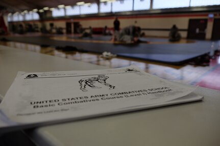 Combatives Level 1 Instructors from the 7th Mission Support Command certified Soldiers and Airmen from around the Kaiserslautern Military Community during the Modern Army Combatives Level 1 Certification course Nov. 4, 2015. The course was held Nov. 2-6, 2015.