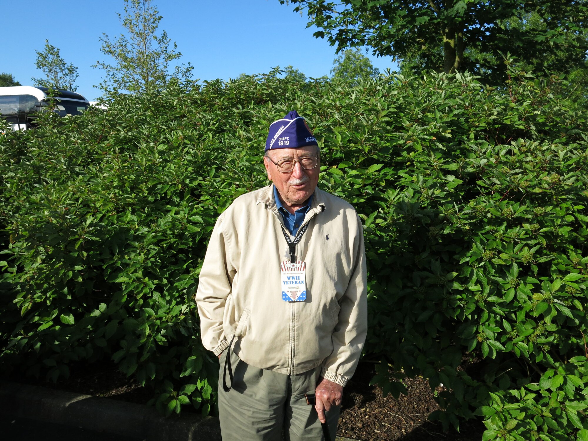 Sheffloe in 2014 when he visited the American Cemetery in Normandy, France.
