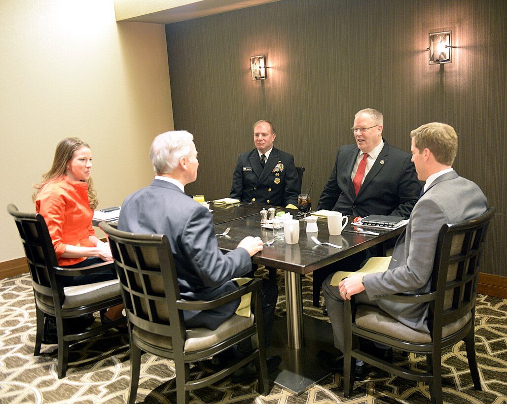 Deputy Defense Secretary Bob Work meets with U.S. Rep. J. Randy Forbes of Virginia in Simi Valley, Calif., Nov. 8, 2015. DoD photo by U.S. Army Sgt. 1st Class Clydell Kinchen