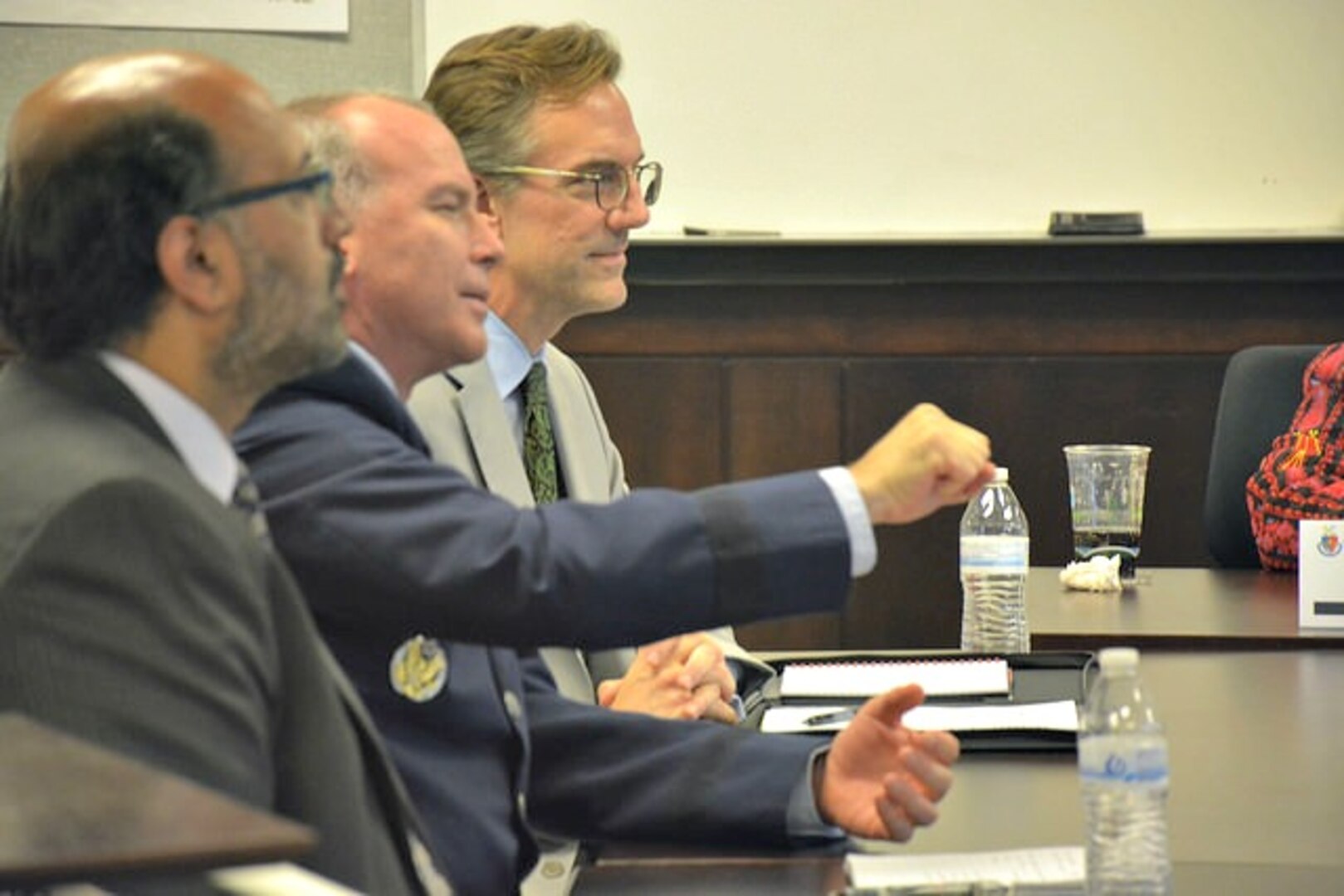 From Left: Dr. Hassan Abbas, CISA Professor, Brigadier Michael Fantini, Principal Director for Middle East, Office of the Secretary of Defense for Policy, and Mr. Joseph Pennington, Iraq Office Director, Department of State
